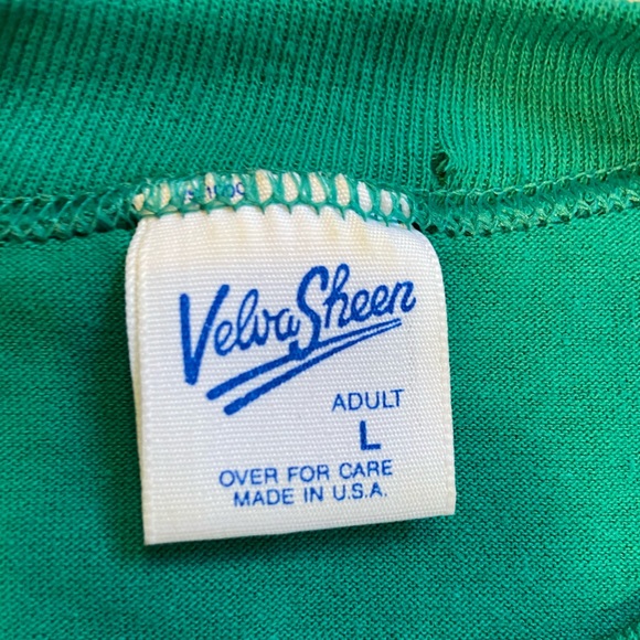 VTG 80's Mickey Mouse Florida Velva Sheen Teal L - Picture 5 of 5